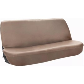 Zieichy Universal Full Size Bench Truck SUV Car Seat Cover, Beige Deluxe Front Bench Seat Synthetic Leather Cover Fits for Chevy Ford Dodge