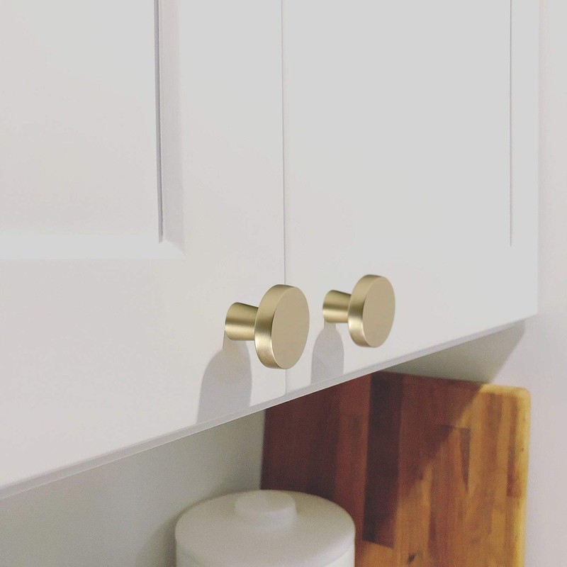 10 Pack goldenwarm Cabinet Door Knobs Brushed Gold Drawer Pull