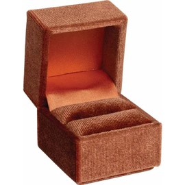 Eliana and Eli Madison Rust Velvet Ring Box (Silver)