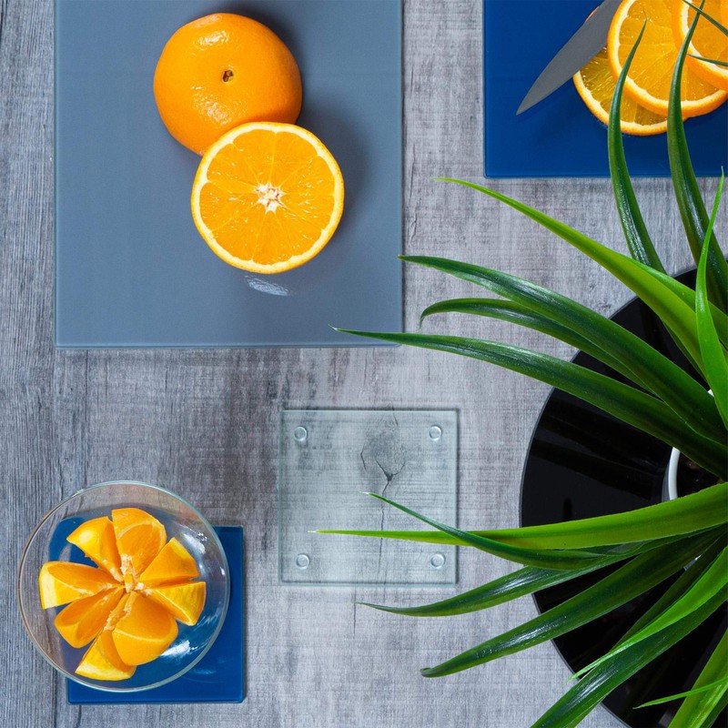 Harbour Housewares Glass Chopping Board - 30x20cm - Grey -