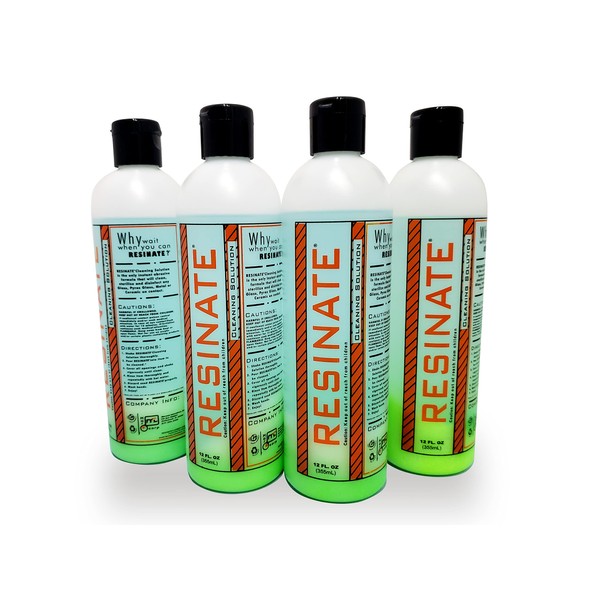 Resinate Green Cleaning Solution Glass Metal Ceramic Disinfect Clean 12 oz. - Pack of 4