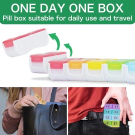 DailyRest Pill Organizer 2 Times a Day, Box 7 AM PM Color