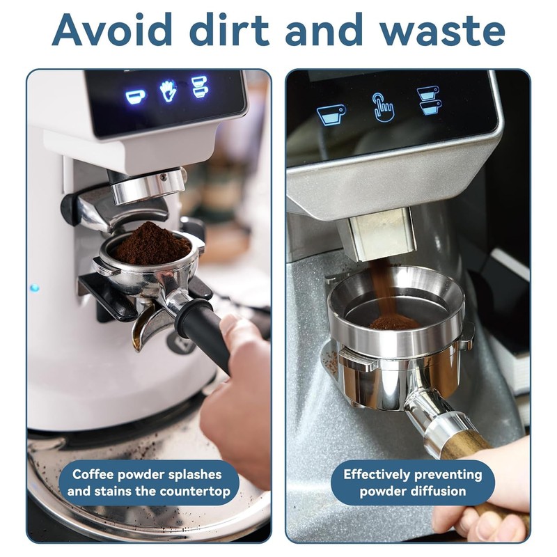 51mm Dosing Funnel, Zinc Alloy Coffee Dosing Funnel Ring Magnetic