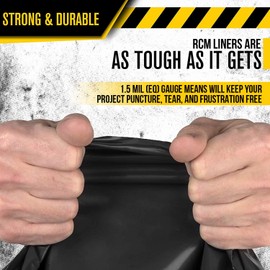 Aluf Plastics 44 Gallon 1.5 MIL (eq) Black Heavy Duty Trash Bags - 38" x 53" - Pack of 100 - For Construction, Industrial, Outdoor, Commercial