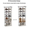 HOMEFORT 7-Tier Wood Shoe Rack, Double Rows 7-Tier Shoe Shelf,