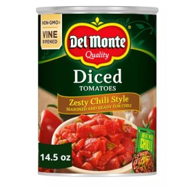 Del Monte Canned Diced Tomatoes Zesty Chili Style, 14.5 Ounce
