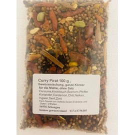 Curry Pirat 100g Spice Mix Whole Grains for the Mill Without Salt