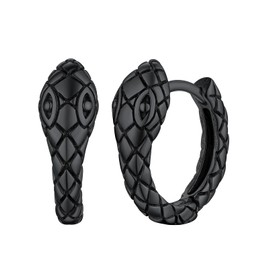 Unisex Punk Black Serpent Huggie Hoop Earrings Vintage Snake Jewelry for Male Boho Beach Jewelry Gift