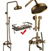 Antique Brass 8-Inch Rainfall Shower System with Hand Shower &