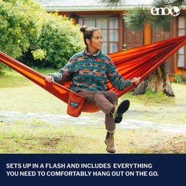 ENO TravelNest Hammock & Straps Combo - Portable Hiking and Camping Hammock with Straps Included - Travel Hammock for Camping, Hiking, Backpacking, a Festival, or The Beach + Straps Combo - Canyon