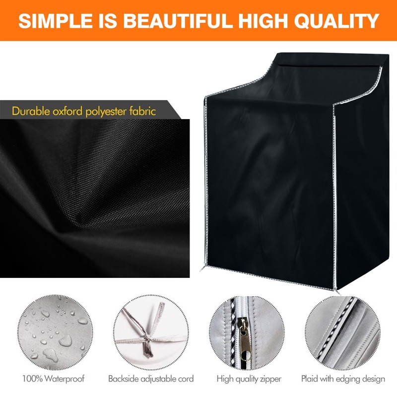 2Pack Washer and Dryer Covers, Portable Washer Cover with Zipper