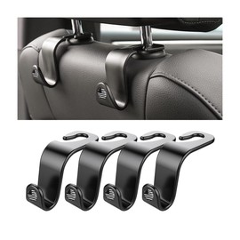 Bokexing 4PCS Car Seat Headrest Hooks, Auto Back Seat Hanger Holder, Durable Stylish Vehicle Organizer Universal Car Interior Accessories, Storage Hooks for Purses, Bags, Clothes, Hats