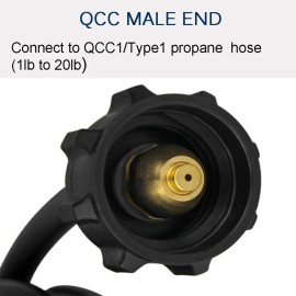 For Weber 6FT QCC Propane Adapter Hose LP Tank 1lb to 20lb Converter for Weber Q Gas Grill