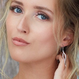 Kit Heath Entwine Twine Twist Drop Earrings - Sterling Silver, Unique Twist Design, Perfect for Adding a Contemporary and Dynamic Touch to Your Style