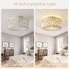 18 Inch Caged Ceiling Fans with Lights, Low Profile Ceiling