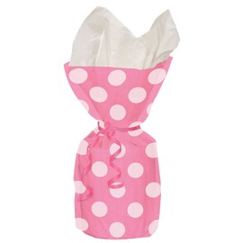 Shatchi 20 Pink Polka Dot Cello Cellophane Bags with Ties Christmas Birthday Mothers Day Hen Party Favour Gift Sweet Decorations