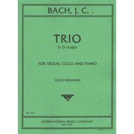 Bach, Johann Christian - Piano Trio in D Major - Violin, Cello, and Piano - edited by Hugo Riemann and Waldo Lyman - Int