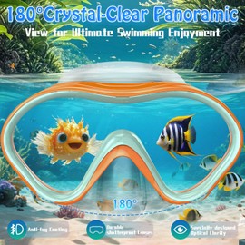 Kids Swim Goggles with Nose Cover -Diving Mask Leak-Proof Design for Boys Girls Ages 5-15 | Anti-Fog & UV Protection Swimming Glasses