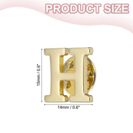 PATIKIL Letter Lapel Lepin Initial Alphabet Letter H Collar Pin Women Men Shirt Dress Suit Coat Collar Gold Letter H