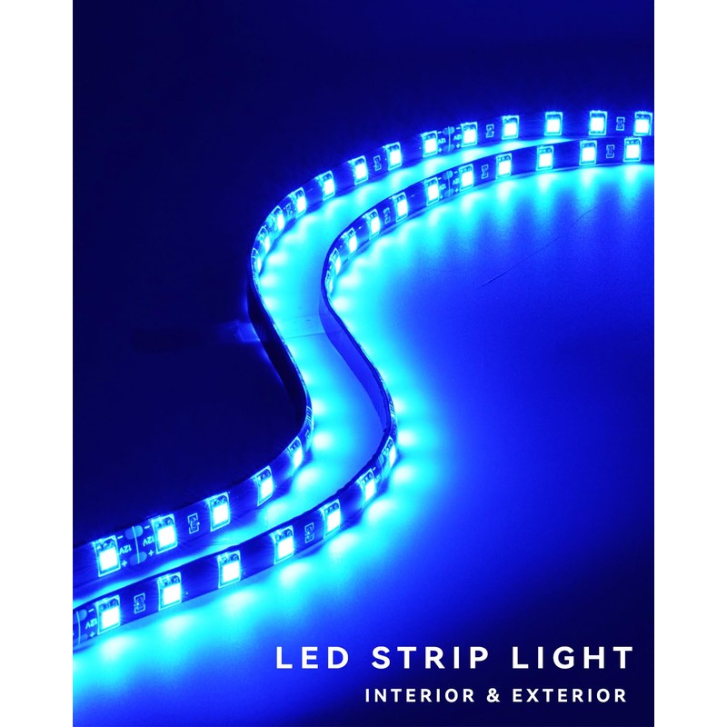Keiurot Car Led Strip Lights 24" Connectable Blue Led Light
