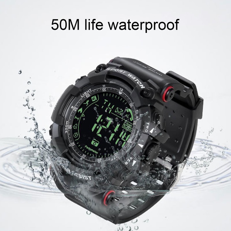 Men Digital Watch LED Backlight Multi Functional Water Resistant Watch