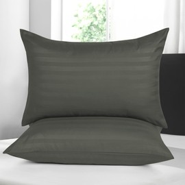 Moonlight Bedding Pillow cases 2 pack - Olive Green Stripe 50x75cm Luxury Pillowcase 100% Microfiber Hotel Quality Pillow Cover - Super Soft and Breathable Pillow Case