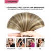 Youngsmile Clip in Hair Extensions, 16 Inch Chocolate Brown Mixed