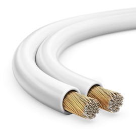 MANAX® 10 m Twin Stranded Wire, 2 x 0.75 mm² White Cable 2-Core (10 m 0.75 mm² - 1 Ring, White)