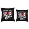 American Raised With Peruvian Roots USA Peru Flag Throw Pillow