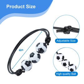 Football Bracelet Pack of 15 Adjustable Cord Bracelet Football Sports Woven Bracelet, Football Party Bag Friendship Bracelet, Football Bracelet Children Boys with Adjustable Woven Cord