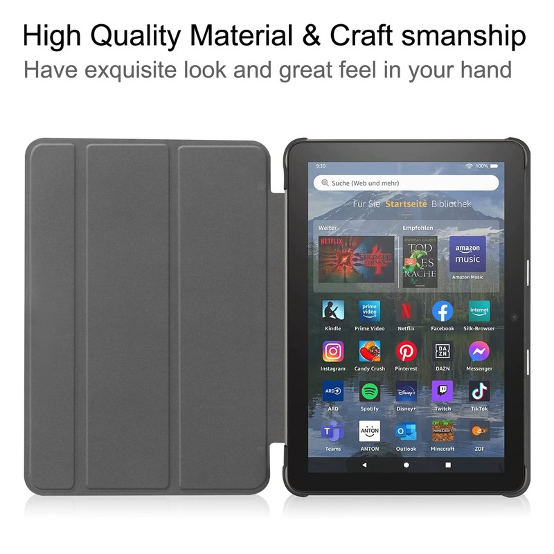 Kicvbnco for Fire HD 8 2024/2022/2020 Tablet Case, Auto Wake&Sleep,
