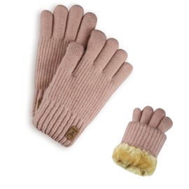 Suevut Thermal Gloves Winter Men Touchscreen Gloves Winter Women Knitted Gloves Wool Gloves Men Running Gloves for Indoor Outdoor Sports (Pink, 01)