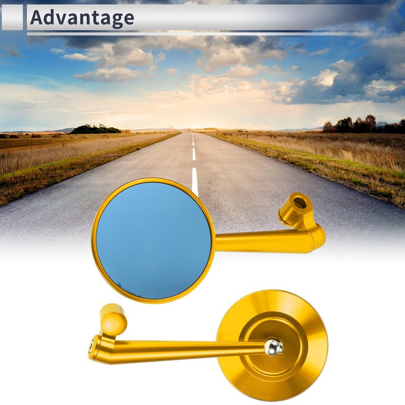 RATCHROLL 1 Set Universal Motorcycle Rear View Mirrors Adjustable Bar