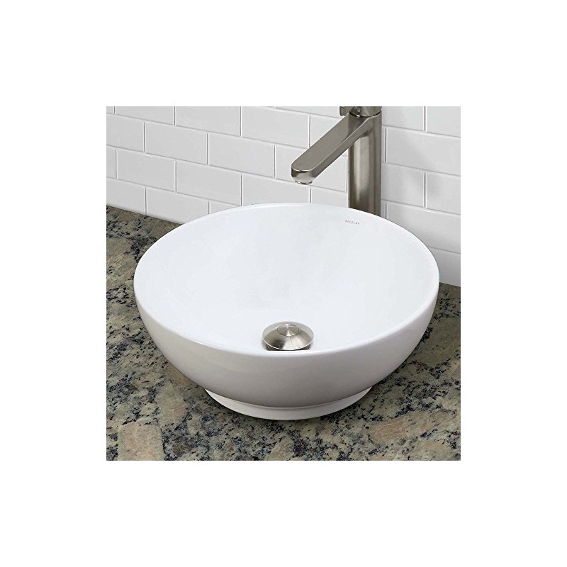 DECOLAV 1441-CWH Aila Classically Redefined Above-Counter Vitreous China Bathroom Sink,