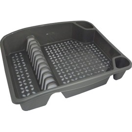 Whitefurze Silver 46cm Kitchen Sink Drainer for Plates, Cups and Cutlery