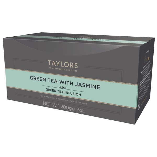 Taylors of Harrogate Green Tea with Jasmine, 100 Count (Pack of 1)