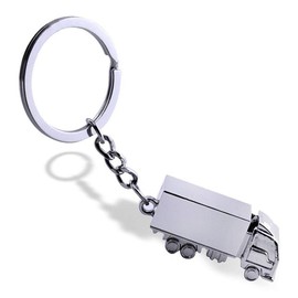 ODETOJOY Cute Truck Keyrings Lorry Key Racks Men Car Metal Key Ring Hoops Keyfob Silver 3D Keychains Creative Lovely Key Holders Finder (Truck)