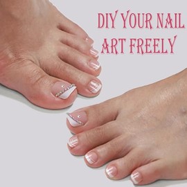 Puntas para uñas de los pies, 216 piezas de uñas de los pies con punta francesa, cortas y cuadradas, 12 tamaños, puntas de uñas de gel suave rosa, ext