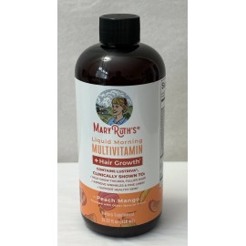 Mary Ruths Liquid Morning Multivitamin + Hair Growth Peach Mango 15.22 fl oz