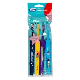 TePe Tepe, Kids X Soft- Cepillo Dental Con Diseño +3 Años Paquete Con 4 Piezas. Colores Surtidos, color, 4 count, pack of/paquete de