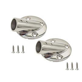 LBKYJ 2Pcs 1 inch Boat Hand Rail Fitting 30 Degree Round Base Heavy Duty Marine 316 Stainless Steel Deck Handrail Rail Fitting for Boats Awning Yachts, Silver