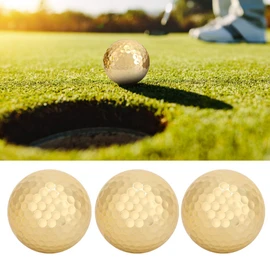 Colored Golf Ball, 4Pcs Portable Double Golf Balls Standard Balls for Golf Ball Accessory Golden Golf Balls Gold Golf Balls