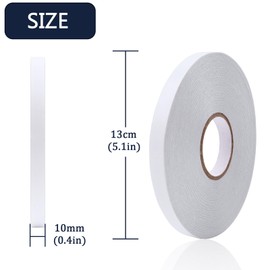 Ykimok 2 Pack Double-Sided Craft Tape, 160ft x 0.4in White PET, Heat-Resistant & Waterproof for Scrapbooking and Home/Office Organization