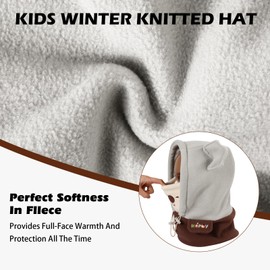 TAGVO Kids Thermal Balaclava, Multifunction Adjustable Windproof Full Face Cycling Ski Mask in Fleece, 3 in 1 Winter Hats with Neck Warmer Face Cover Cap for Boys Girls Aged 5-13 Outdoor Sports