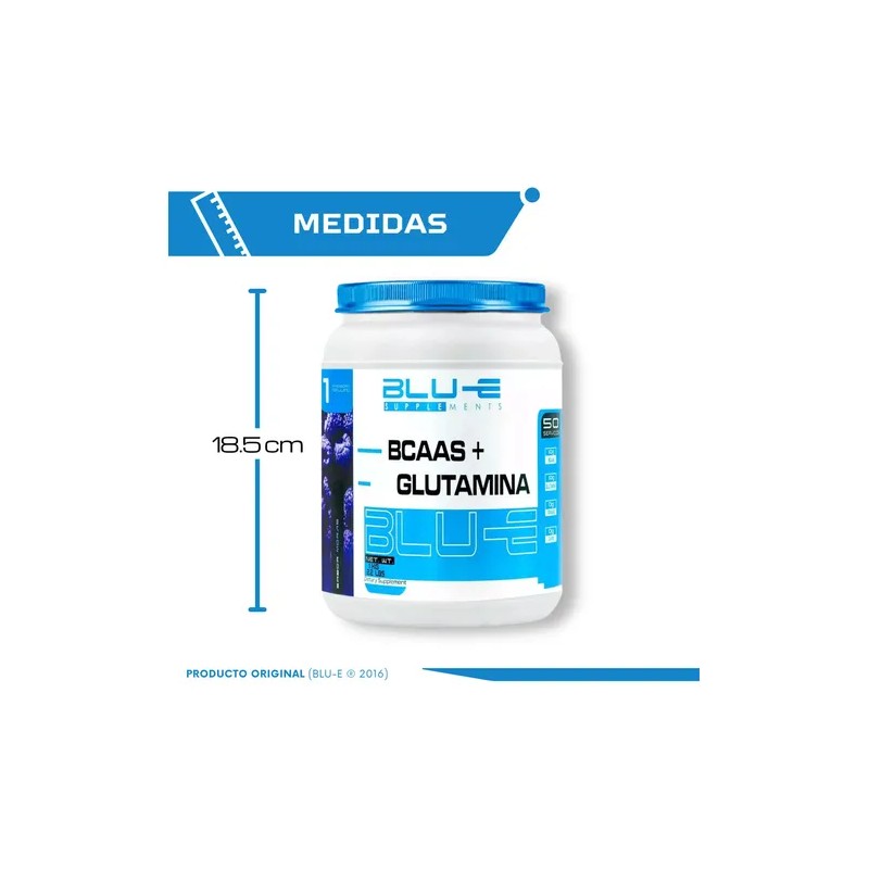 Blu-e Supplements BCAA'S + Glutamin Fórmula 0% Carbohidratos y Grasas