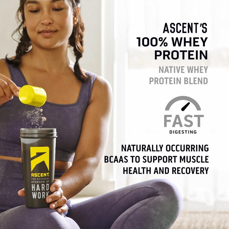 Ascent 100% Whey Protein Powder - Post Workout Whey Protein