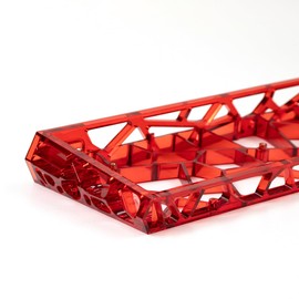 Sumgsn Mechanical Keyboard Case Transparent Keyboard Housing Compatible with Wooting60/HM66/Mad60/M6lite/Rakka Keyboard (Red)