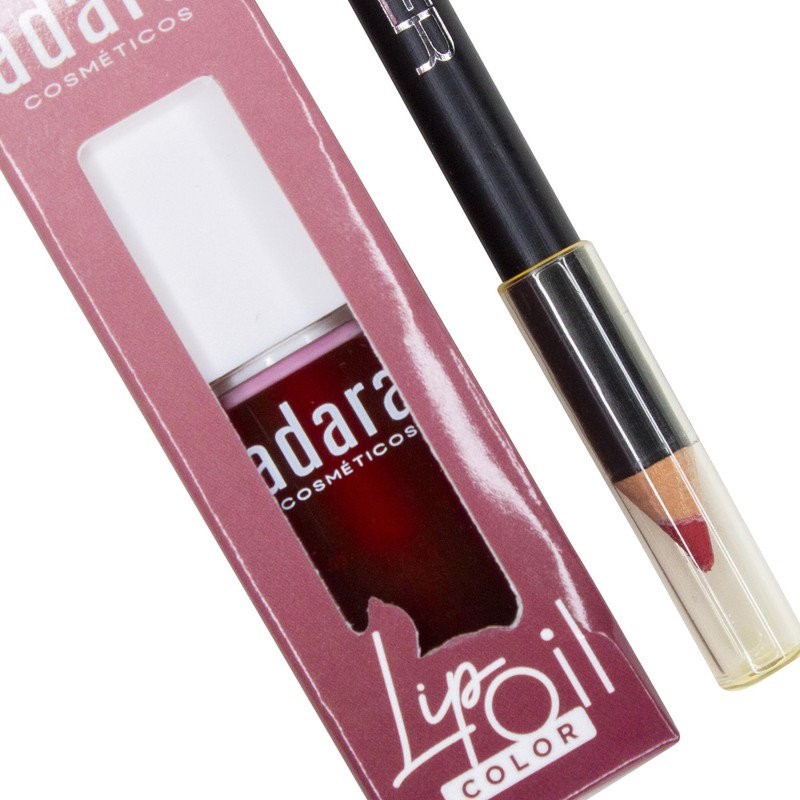 Kit Viral de Labios Lip Oil Color Adara y Lapiz