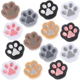 14 Pcs Paw Print Patches Iron on Paw Print Embroidery Patches Self Adhesive Pet Cat Dog Footprint Appliques Cute Iron On Patches Pet Paw DIY Craft Patches Animal Iron On Patches for Hats Bags Jackets