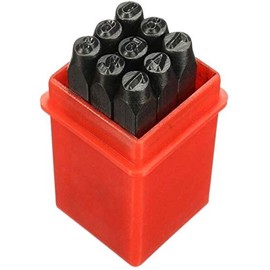 9 Pcs Number Metal Punch Set Alphabet Mark Number 0-9 for DIY Jewelry Making Craft Tool 8mm